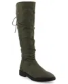 Journee Collection Women's Mirinda Wide Calf Rouched Stretch Knee High Boots In Olive