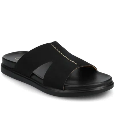 Journee Collection Women's Misey Footbed Slide Flat Sandals In Black