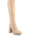 Journee Collection Mylah Block Heel Boot In Nude
