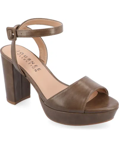 JOURNEE COLLECTION WOMEN'S NAIRRI PLATFORM BLOCK HEEL DRESS SANDALS