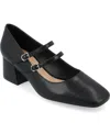 Journee Collection Nally Womens Square Closed Toe Block Heel Pumps In Black