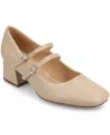 Journee Collection Women's Nally Double Strap Mary Jane Pumps In Nude