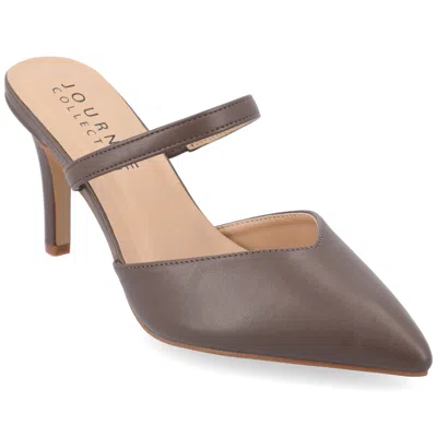 Journee Collection Women's Narrow Width Supernatural Tru Comfort Foam Yvon Pumps Warm Shades In Grey