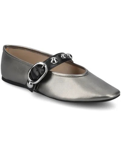 Journee Collection Journee Womens Naveah Studded Ballet Flats In Silver