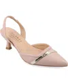 Journee Collection Collection Women's Nellia Pump In Blush- Faux Leather,polyurethane,knit