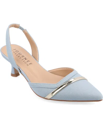 JOURNEE COLLECTION WOMEN'S NELLIA SLINGBACK KITTEN HEEL PUMPS