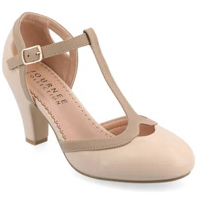 Journee Collection Collection Women's Wide Width Olina Pump In Beige