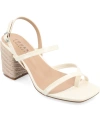 Journee Collection Olivina Jute Block Heel Slingback Sandal In Off White