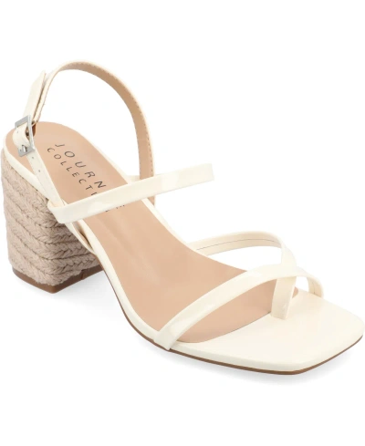 Journee Collection Women's Olivina Espadrille Block Heel Strappy Sandals In Off White