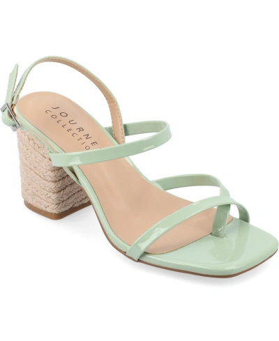 Journee Collection Women's Olivina Espadrille Block Heel Strappy Sandals In Sage