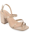 Journee Collection Olivina Jute Block Heel Slingback Sandal In Taupe