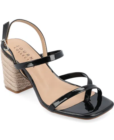 JOURNEE COLLECTION WOMEN'S OLIVINA ESPADRILLE BLOCK HEEL STRAPPY SANDALS