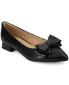 Journee Collection Ophelia Bow Pointed Toe Flat In Black