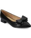Journee Collection Women's Ophelia Bow Low Block Heel Dress Flats In Black