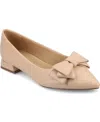 Journee Collection Women's Ophelia Bow Low Block Heel Dress Flats In Nude