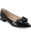 Journee Collection Ophelia Bow Pointed Toe Flat In Black