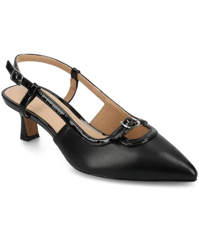 JOURNEE COLLECTION WOMEN'S PADMA SLINGBACK KITTEN HEEL PUMPS
