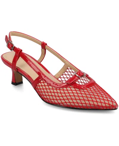 JOURNEE COLLECTION WOMEN'S PADMA SLINGBACK KITTEN HEEL PUMPS
