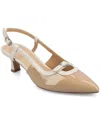 Journee Collection Padma Slingback Kitten Heel Pump In Patent,nude