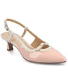 Journee Collection Padma Womens Pointed Closed Toe Kitten Heel Pumps In Pink