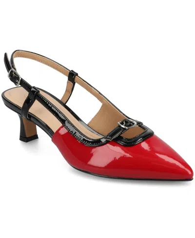 JOURNEE COLLECTION WOMEN'S PADMA SLINGBACK KITTEN HEEL PUMPS