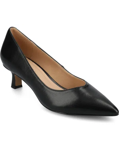 JOURNEE COLLECTION WOMEN'S PAMMIE POINTED TOE KITTEN HEEL DRESS PUMPS