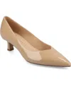 Journee Collection Gabriella Pointed Toe Pump In Tan Patent