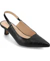 Journee Collection Women's Paulina Pointed Toe Slingback Pumps In Black Croco
