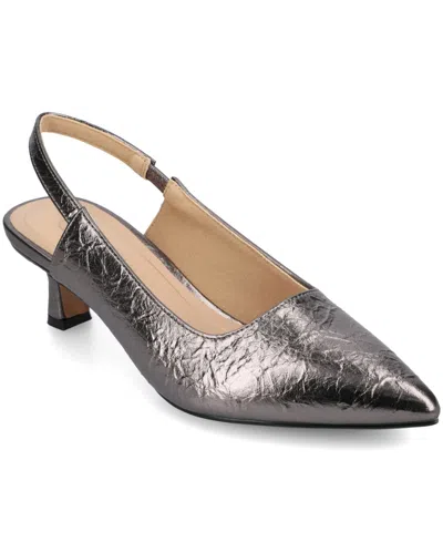 Journee Collection Women's Paulina Pointed Toe Slingback Pumps In Gray