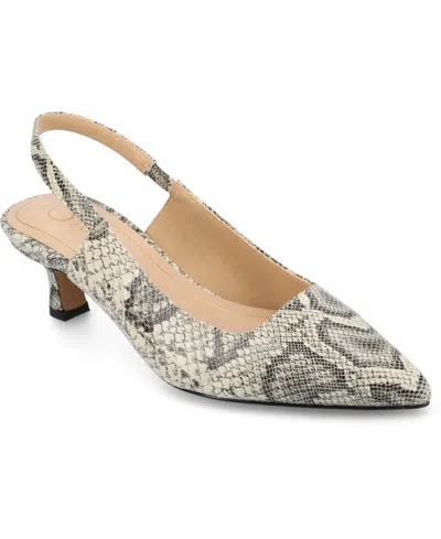 Journee Collection Women's Paulina Pointed Toe Slingback Pumps In Snake