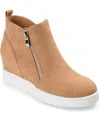 Journee Collection Collection Women's Pennelope Sneaker Wedge In Tan
