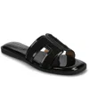 Journee Collection Primah Slide Sandal In Patent,black