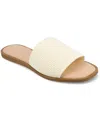 Journee Collection Women's Prisilla Single Band Slide Flat Sandals In Bone