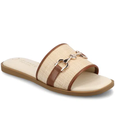 Journee Collection Priya Slide Sandal In Neutral