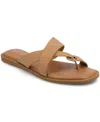 Journee Collection Women's Prizzie Toe Ring Strappy Flat Sandals In Tan