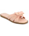 Journee Collection Prylin Bow Slide Sandal In Pink