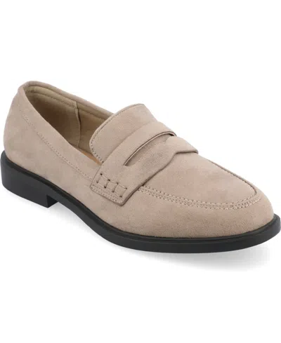 Journee Collection Women's Raichel Slip On Loafers In Stone