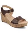 Journee Collection Ranae Platform Wedge Cork Sandal In Brown