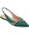 Journee Collection Rebbel Womens Pointed Closed Toe Ballet Flats In Green