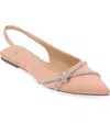 Journee Collection Rebbel Pavé Crystal Knot Slingback Flat In Rose