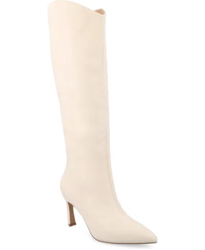 JOURNEE COLLECTION WOMEN'S REHELA POINTED TOE STILETTO KNEE HIGH DRESS BOOTS