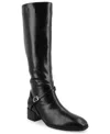 Journee Collection Wide Width Extra Wide Calf Womens Romilly Tru Comfort Foam Stacked Block Heel Round Toe Boots In Black
