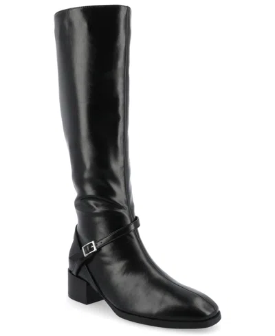 JOURNEE COLLECTION WOMEN'S RHIANAH BLOCK HEEL KNEE HIGH RIDING BOOTS