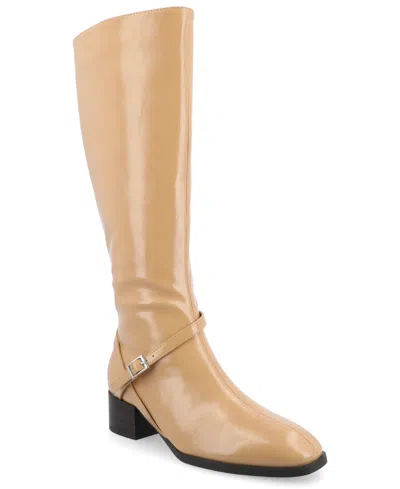JOURNEE COLLECTION WOMEN'S RHIANAH BLOCK HEEL KNEE HIGH RIDING BOOTS