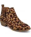 Journee Collection Journee Womens Rimi Pull On Stacked Heel Booties In Leopard
