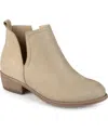 JOURNEE COLLECTION WOMEN'S RIMI NOTCHED ANKLE STACKED HEEL BOOTIES