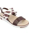 Journee Collection Womens Riya Slingback Strap Flat Sandals In Brown