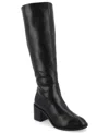 Journee Collection Womens Devri Stacked Heel Dress Boots In Black