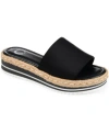Journee Collection Rosey Womens Slip On Opentoe Flatform Sandals In Black