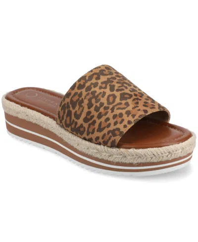 Journee Collection Rosey Wedge Sandal In Brown